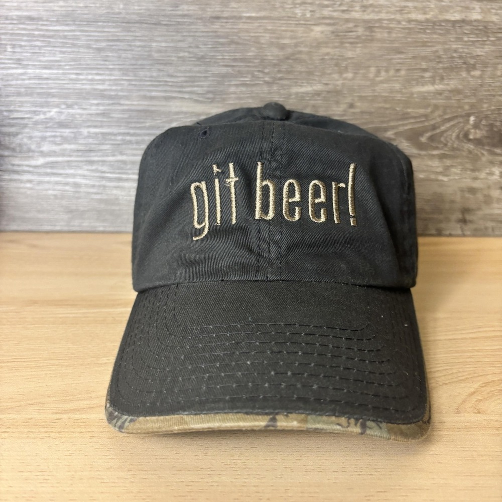 Git Beer Hat Cap Snap Back Black Camouflage Embroidered Funny Slogan Dad Mens